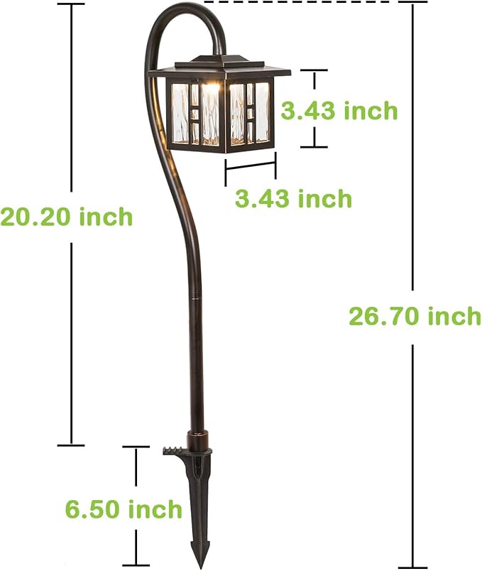 hykolity Low-Voltage Outdoor Integrated LED Landscape Lighting, 3W 185LM Oil-Rubbed Bronze Pathway Light for Yard Lawn, Die-Cast Aluminum Construction, 4-Pack, ETL Listed, 15-Year Lifespan