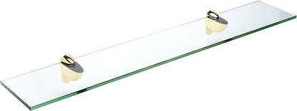 Spancraft Glass H-8x30-Brass Heron Glass Shelf, Brass, 8" x 30"