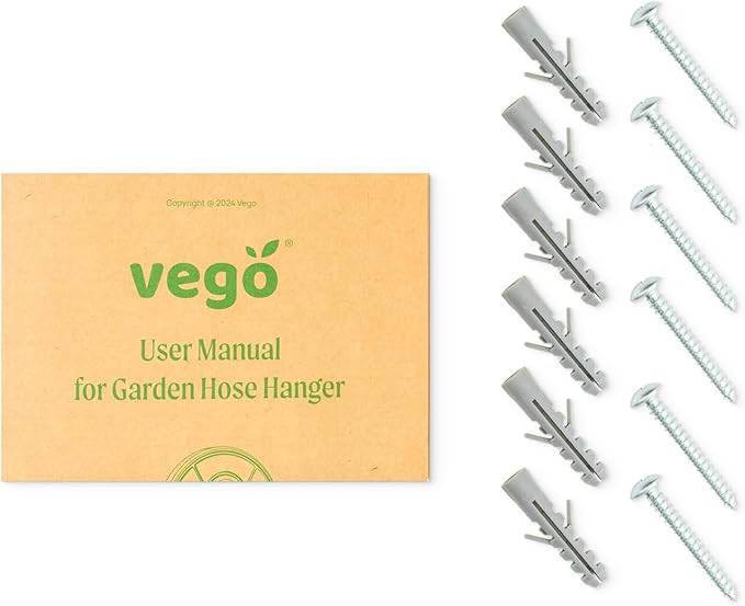 Vego Garden Hose Hanger Hangout with 115 ft of 5/8" Capacity And Enclosed Storage Compartment (Cloud Grey)