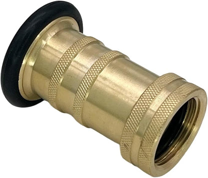 Heavy-Duty Brass Fire Hose Nozzle - 1" NPT/NPSH Adjustable Jet & Fog Spray Nozzle for Fire Fighting, Industrial Safety, Dust Control & Washdown