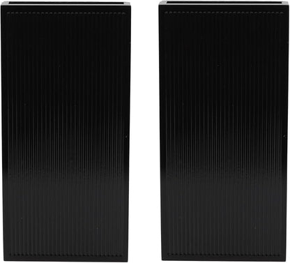 Wood Wall Planter Set of 2, Modern Wall Hanging Decor Pocket Planter for Greenery and Dried Flowers, Indoor Wood Hanging Vase (Black)