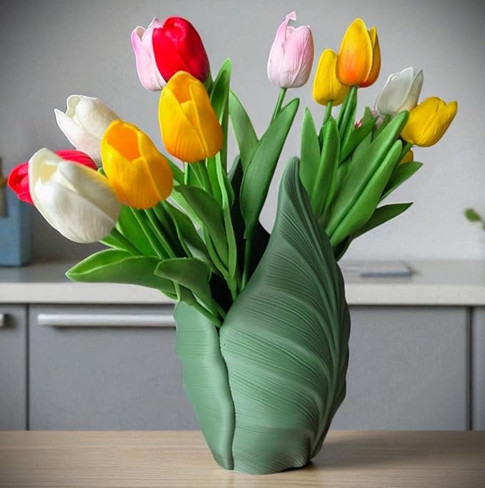 Large 3D Printed Leaf Planter – Decorative Indoor Pot – Nature-Inspired Design