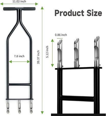 Heavy Duty Manual Lawn & Grass Aerator Tool - One-Piece Frame & Non-Clogging Semi-Open Plugs for Durable, Effortless Aeration, 1 Pack