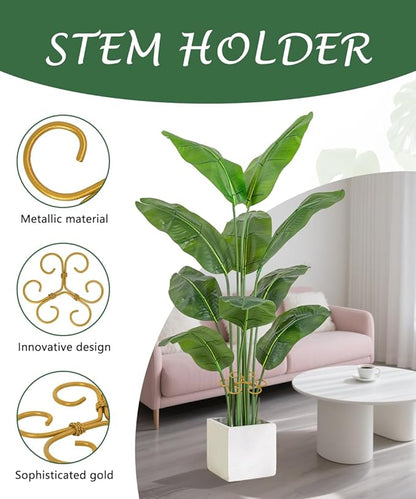 10Pcs Plant Stem Supports for Indoor Plants,2025 New Durable Adjustable Monstera Plant Stabilizer Support,Golden Climbing Plants Stabilization and Support Outdoor 4.1x4.1 inches(10PC-B)