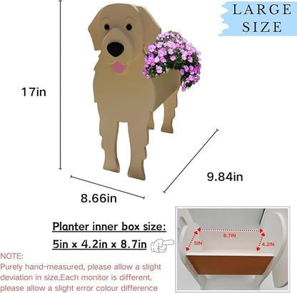 Golden Retriever Dog Planter Plant Pots,Cute Large Dog Flower Pots,Unique Plant Pots for Pet Lover Gift,Office,Indoor/Outdoor Garden Decor(9.84 * 8.66 * 17in)