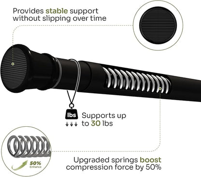 Bamworld Window Plant Hanger Indoor Adjustable Hanging Planters for Indoor Plants Spring Tension Rods 27''-51'' No Drilling Expandable Hanging Plant Holder for Hanging Basket for Balcony Decor(Black)