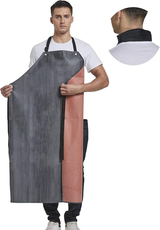 Rubber Waterproof Apron Butcher Heavy Duty -Oil Chemical Resistant Safety Aprons for Cleaning Fish, DishWashing