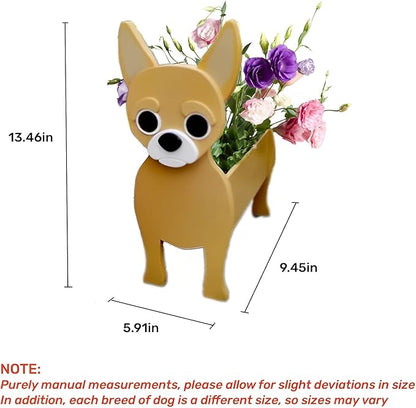 Yellow Chihuahua Dog Planter Plant Pots,Cute Dog Flower Planter,Gifts for Pet Lovers,Unique Animal Plant Pots,Office,Indoor Outdoor Garden Decor(9.45 * 5.91 * 13.46in)