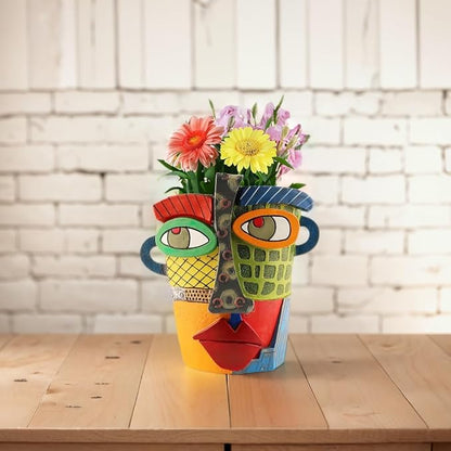 Picasso Brutalist Abstract Beauty Face Flower Pot, Head Planter for Indoor Plants, Funny Abstract Planters