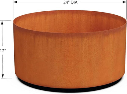 PLANTERCRAFT Corten Steel Metal Planter Box, Round Sizes, Modern Garden Steel planters for Commercial and Residential Outdoor Use.