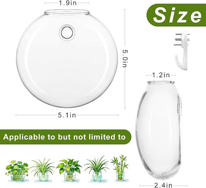 4Pcs Wall Hanging Planter Propagation Stations Glass Terrariums Vase for Hydroponics Plants, Bathroom, Home Office Living Room Decor Gift