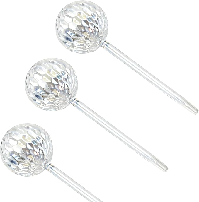 3 PCS Glass Laser Plant Watering Globes, Glass Rainbow Plant Watering Globes, Self Watering Planter Insert, Automatic Plant Waterer, Ideal for Outdoor Indoor Plants Keeps Plants Healthy