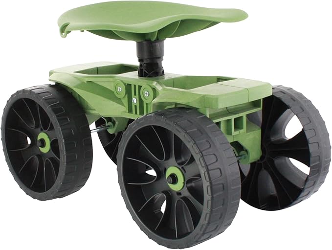 TheXceptional Wheelie Scoot | Premium Rolling Work Seat | Comfort Utility Garden Stool with Never Flat Wheels | Made in USA by Vertex | Model EX500