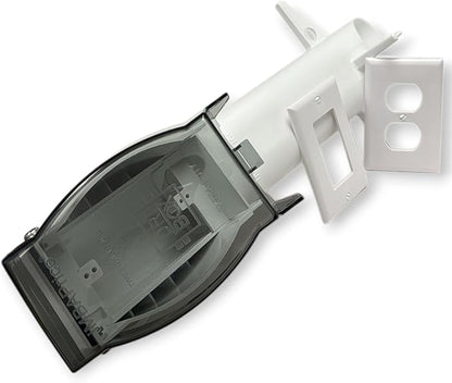 iMBAPrice White Gard-N-Post GPD19W-1 Low-Profile Outdoor Electrical Post, 19.5" Weather-Resistant Landscape Lighting & Outlet Enclosure with Cover, 1-Pack