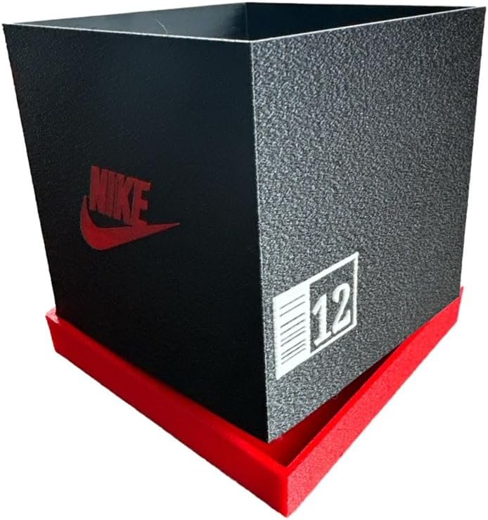Shoebox-Style Planter Pot (Black, White and Red) Indoor Outdoor Usage