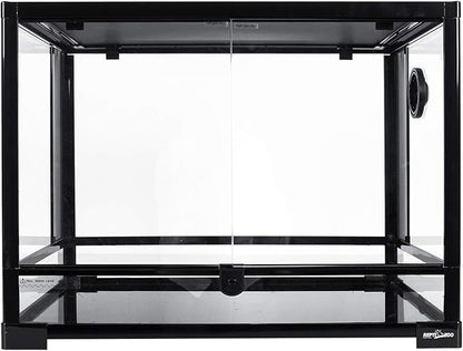REPTI ZOO Large 34 Gallon Reptile Glass Tank,Front Opening Double Hinge Door 24" x 18" x 18", Screen Ventilation Terrarium (Backgrounds not Include)