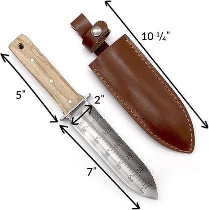 Ferry-Morse Premium Garden Hori Hori Knife & Trowel Combo Hand Tool for Weeding, Planting, Digging, 7" Stainless Steel Blade with Cutting Edge