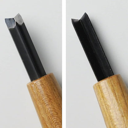 Wazakura Made in Japan Bonsai Chisel Hand V-Parting Carving Tool 0.17 in (4.5 mm) for Jin Shari Making, DIY Woodcarving Knife for Experts and Beginners (V-Parting Triangle Shape 4.5 mm)