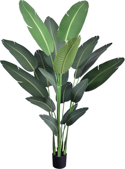 7ft Artificial Bird of Paradise Trees (84in) Tall Large Faux Tree with 19 Realistic Trunks, Fake Tropical Floor Potted Artificial Silk Plant for Home Office Indoor Decor (7feet,1Pack)