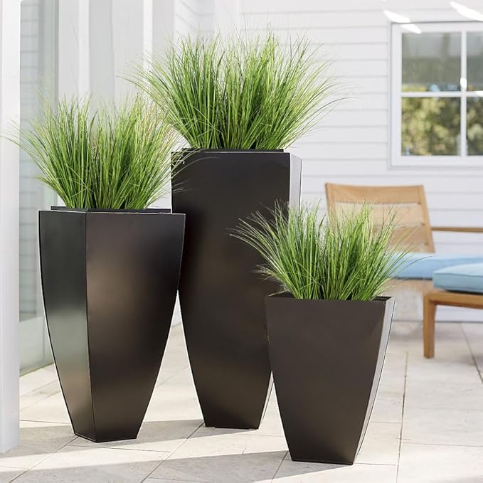 Melorca&Guilla Artificial Plants 6PCS 21.5“ Fake Tall Onion Grass,Faux Grass Plant,Artificial Greenery Shrubs Bushes for Garden Porch Window Box Shop Office Home Décor