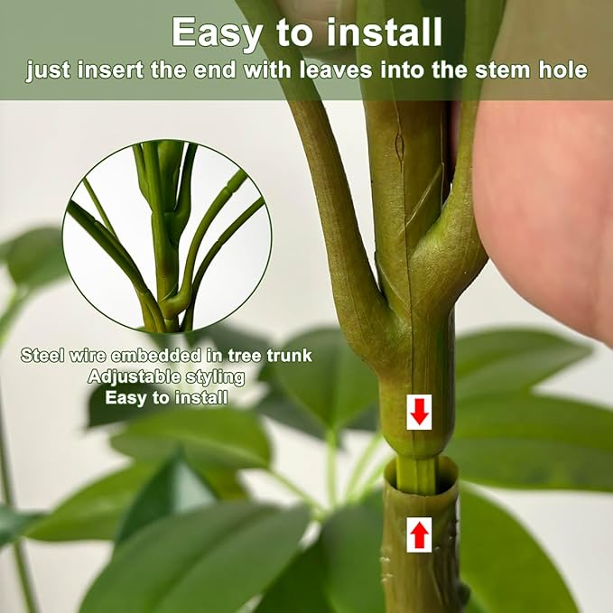 Artificial Umbrella Tree 4/5/6ftTall Fake Plants Artificial Umbrella Plants for Indoor Fake Trees for Office Home Living Room Floor Patio Greening Porch Decor (6-FT)