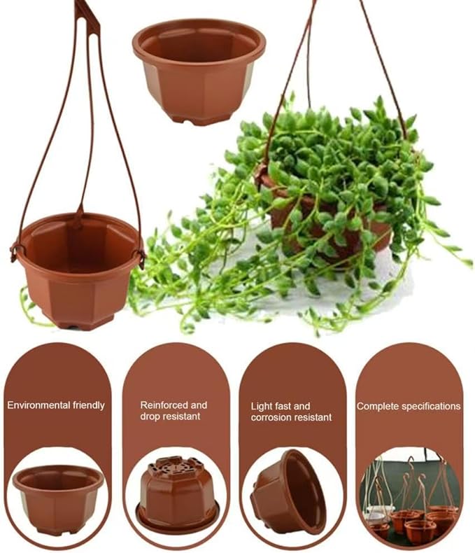 15Pcs Plastic Plant Pots, 10CM Thicken Flower Pot Root-Control Nursery Seedling Planter Decorative Garden Plant Container for Indoor Outdoor Bonsai Plants