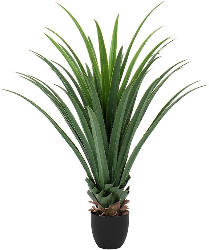 3ft Artificial Spiked Agave Plant, 36" Faux Agave Plants Indoor Small Floor Plant Perfect for Front Porch, Patio, Indoor Outdoor Home, Office Decor 1pcs