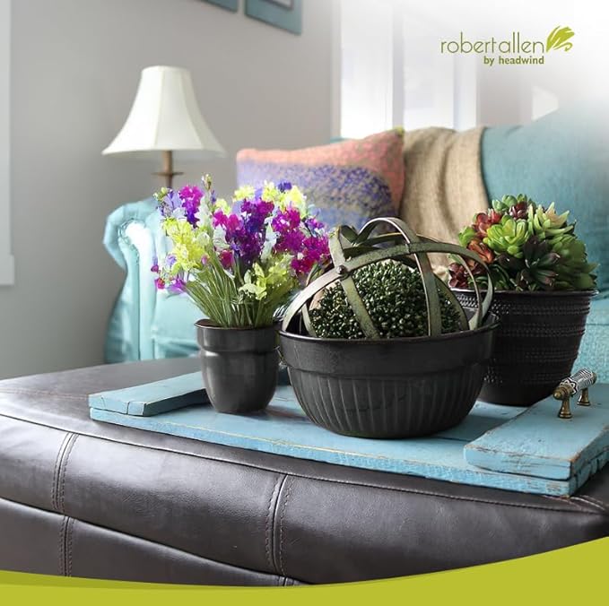 Headwind Glazed Ironstone Boutique Collection Plant Pot Indoor – Mini Venti 5 Inch – Graphite Color Flower Pots for Indoor Plants - Glazed Pots for Plants by Robert Allen
