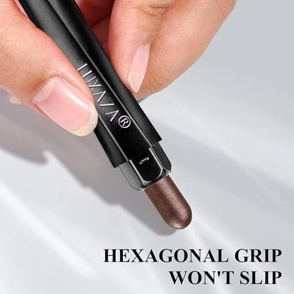 6PCS Cream Eyeshadow Stick Makeup Sets, Metallic And Matte Shimmer Eye Shadow Eye Brightener Stick Pencil Crayon, A02-Taupe Mauve