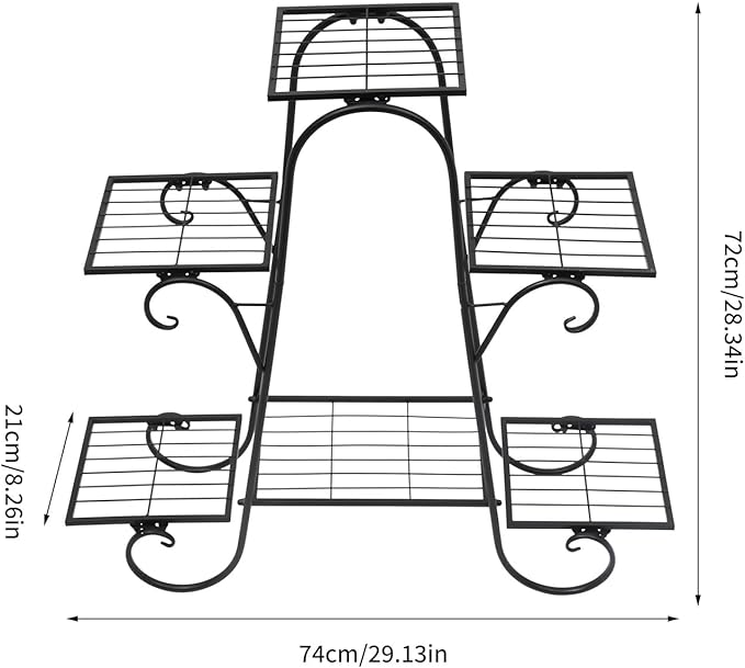 6 Tier Plant Stand Indoor, Corner Tiered Plant Stands, Metal Tall Plant Display Holder Shelf Flower Rack Outdoor Garden Plant Display Rack, Flower Pot Stand for Corner Living Room Balcony Garden Patio