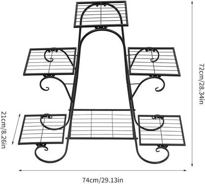 6 Tier Plant Stand Indoor, Corner Tiered Plant Stands, Metal Tall Plant Display Holder Shelf Flower Rack Outdoor Garden Plant Display Rack, Flower Pot Stand for Corner Living Room Balcony Garden Patio