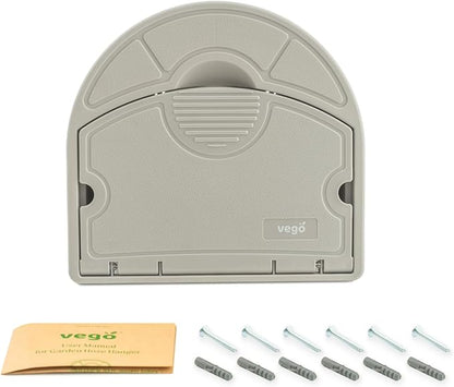 Vego Garden Hose Hanger Hangout with 115 ft of 5/8" Capacity And Enclosed Storage Compartment (Cloud Grey)