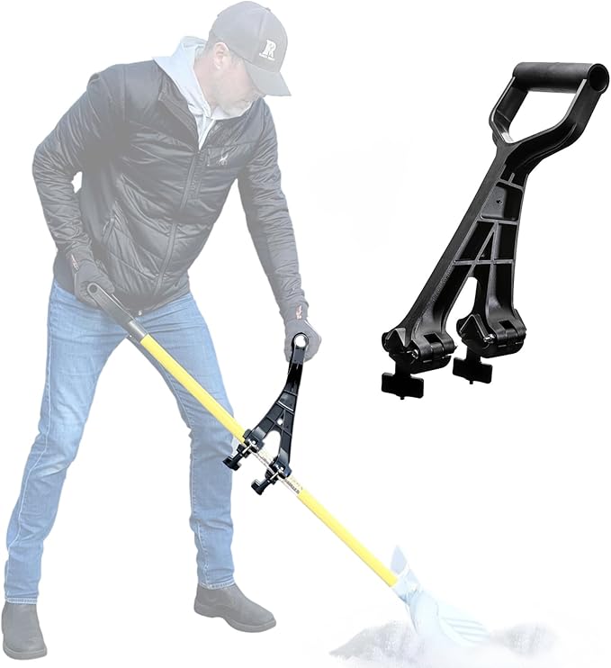 Universal Handle Attachment for Snow Shovel, Weedeater, String Trimmer, Rake & More | Versatile Ergonomic Back Saving Attachment for All Gardening Tools | Yard Tool Gifts