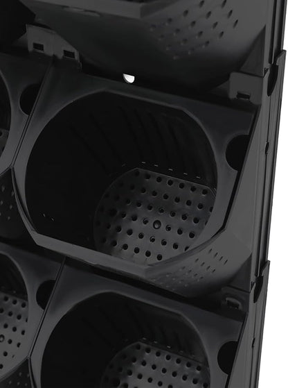Wall-Mounted Flower Pot Holder for Indoor Outdoor Use on Balcony, Patio, Garden (36-Slot Black)