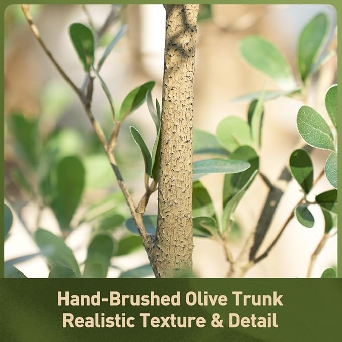 Artificial Black Olive Tree 6ft - Shady Lady UV Resistant Faux Olive Trees Indoor Outdoor Decor - Modern Aesthetic Tall Fake Plants with Pot for Home Office Living Room Patio Floor, VN140