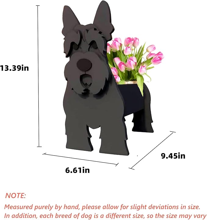 Scottish Terrier Dog Planter Plant Pots,Cute Dog Flower Planter,Gifts for Pet Lovers,Unique Animal Plant Pots,Office,Indoor Outdoor Garden Decor(9.45 * 6.61 * 13.39in)