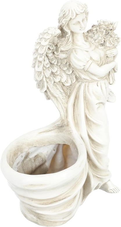 COHEALI European Style Resin Angel Flowerpot Garden Decor Decorative Outdoor Planter for Home Patio Weddings and Office Creative Vintage Angel Craft for Flowers and Plants