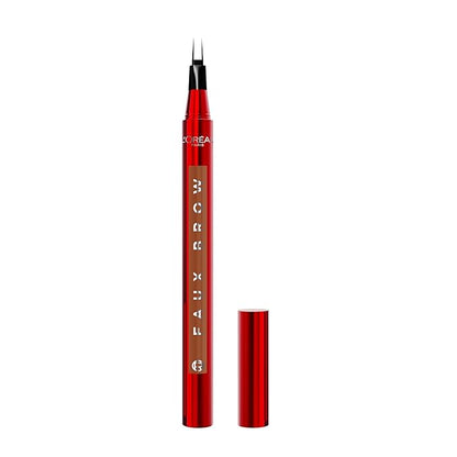 L'Oreal Paris Faux Brow, Hair-Like, Filling Eyebrow Pen with Double-Brush Tip, Fast & Precise Eyebrow Makeup, Auburn, 0.04 Fl Oz