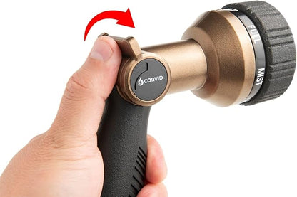 10-Pack Corvid Thumb Control 8-Pattern Garden Hose Nozzle, High-Pressure Adjustable Spray with Ergonomic Soft-Grip Handle and Durable Metal Construction, Ideal for Lawn & Garden, Car Washing