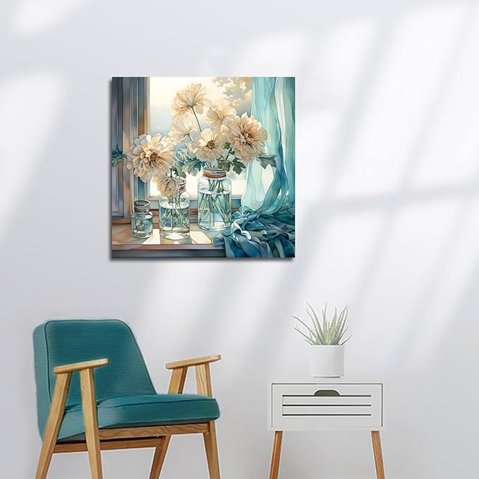 LAIART Modern floral wall art bathroom wall decor canvas picture print