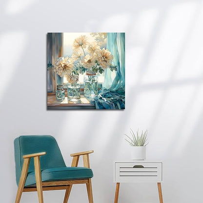 LAIART Modern floral wall art bathroom wall decor canvas picture print