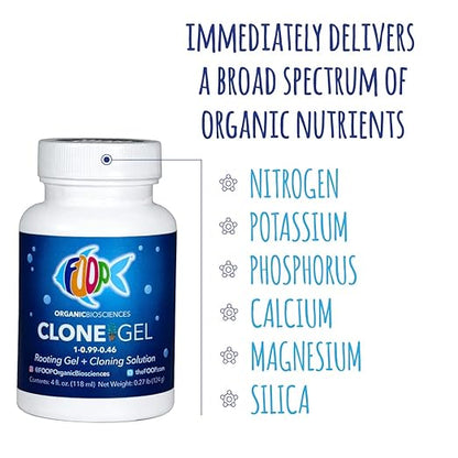FOOP Clone Gel - Two Products in One: Rooting Gel + Cloning Solution - Get Big Fat White Fuzzy Roots Faster and Make Cloning Simple | Works Great in All Cloning Media (4oz, 2 Pack)