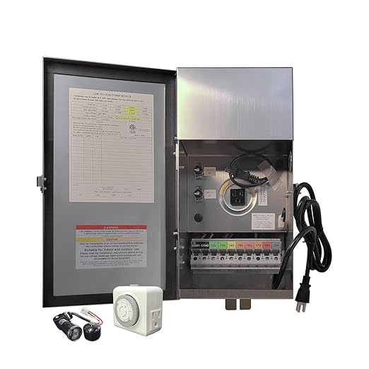 COLOER 600W Low Voltage Landscape Transformer with Timer&Photocell, 120V AC to 12V/13V/14V/15V/16V/17V/18V/22V Multi-Tap Stainless Steels Weatherproof Landscape Lighting Transformer Outdoor