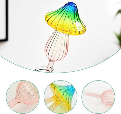 4 PCS Glass Plant Watering Globes Mushroom - Self Watering Globes & Bulbs Plant Watering Devices for Indoor & Outdoor Use Automatic Watering Bulbs