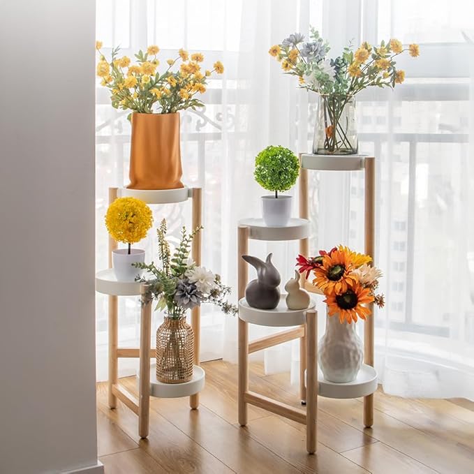 Plant Stand Indoor, 3 Tier Bamboo Plant Stands Corner Plant Stand for Multiple Plants, Tall Plant Shelf Plant Holders for Indoor, Outdoor, Corner, Living Room, Balcony, and Bedroom