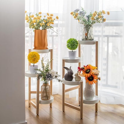 Plant Stand Indoor, 3 Tier Bamboo Plant Stands Corner Plant Stand for Multiple Plants, Tall Plant Shelf Plant Holders for Indoor, Outdoor, Corner, Living Room, Balcony, and Bedroom
