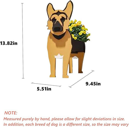 German Shepherd Dog Planter Plant Pots,Cute Dog Flower Planter,Gifts for Pet Lovers,Unique Animal Plant Pots,Office,Indoor Outdoor Garden Decor(9.45 * 5.51 * 13.82in)