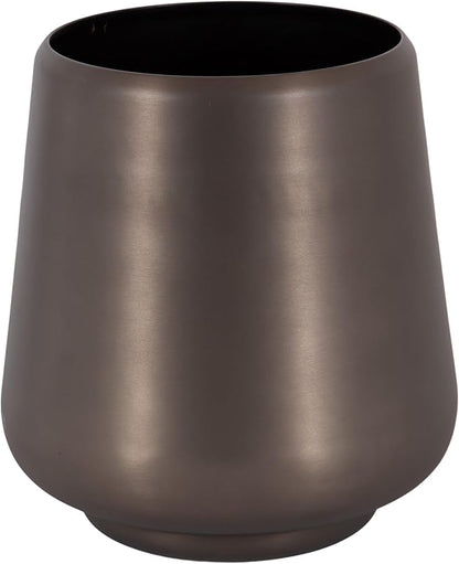 Kate and Laurel Portell Round Indoor Metal Planter Pot, 12 x 12 x 12, Gray Gunmetal, Vintage Circular Planter for Indoor Plants Living Room or Sunroom Decor