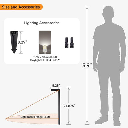 Gardenreet Brass Black Low Voltage Pathway Lights, Waterproof Outdoor Landscape Path Lights, 12V LED Wired Bronze L Shape Garden Lights for Yard Walkway House with 3W 270LM 5000K G4 Bulb 6 Pack