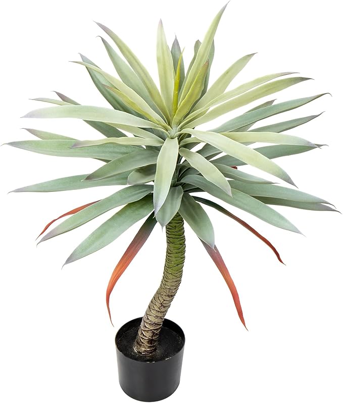 Briful Large Fake Agave Plants 3ft/35inch Tall Artificial Yucca Plants in Black Pot Outdoor Faux Agave Plant for Home Decor Office Fornt Porch Balcony Living Room Decor